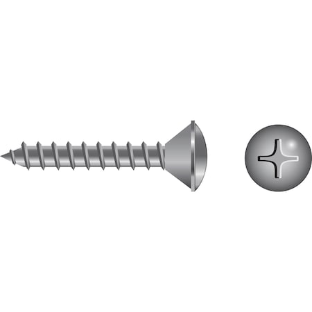 Seachoice Thread Forming Screw, #14 x 3 in, 18-8 Stainless Steel Oval Head Phillips Drive 839